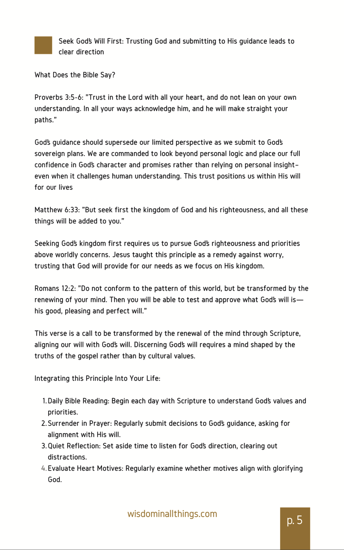 Free Download - 7 Biblical Principles for Making Wise Decisions